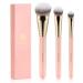 TEOYALL Flat Angled Brushes Flawless Foundation Brush Under Eye Concealer Brush Bronzer Brush with Liquid Cream Powder Pink L/M/S