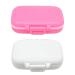 Small Pill Box Supplement Case for Pocket or Purse - 3 Removable Compartments Travel Medication Carry Case - Daily Vitamin Organizer Box (Pink+White)