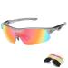 DUCO Polarized Sports Cycling Sunglasses for Men with 5 Interchangeable Lenses for Running Golf Fishing Hiking Baseball Gunmetal