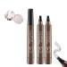 Matezis Eyebrow Pencil 2pcs Lumierez Brow Pen 4 Tipped Precise Brow Pen Long Lasting Microblading Eyebrow Pen (Dark Brown)