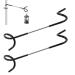 Aymqc Camping Lantern holder Zeltstangen post hook outdoor double -ended lantern hooks for camping garden hanging lanterns kettle garbage bags 2 pieces (black)