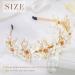 IYOU Bridal Wedding Headband Gold Flower Hair Bands Pearl Beads Headpiece Communion Bride Hair Accessories for Women - Buy Online on GoSupps.com