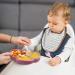 Vicloon Silicone Baby Plate with Suction | Divided Non-Slip Toddler Plate | Self Feeding Training | Includes Spoon and Fork | Ideal for High Chairs and Tables | Pink - Buy Online on GoSupps.com