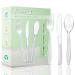 Plastic Cutlery Set 90 Pieces 30 Plastic Forks Knives and Plastic Spoons Reusable Plastic Cutlery Transparent and Robust Cutlery Sets for Birthday Party Barbecue Party Wedding ect (Transparent) Transparent Cutlery Set 90 Pcs
