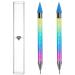 2PCs wax nail rhinestone dotting pen dual-end wax pencil for rhinestone wax lace grip with crystal bead manicure nail art diy decoration tool 02