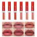 6 Colors Velvet Nude Lip Gloss Kit - Non-Stick Sexy Matte Waterproof & Moisturizing Liquid Lipstick for All Skin Tones - Buy Online on GoSupps.com