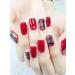 HUIL Artificial Nails False nails Short burgundy black silk manicure See white hand false nails false nail patch