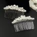 2Pcs Pearl Hair Comb Bride Crystal Headpiece Bridal Rhinestone Hair Clip Hair Accessories for Women and Girls