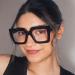 Onrtry Oversized Blue Light Glasses for Men & Women - Thick Frame Non-Prescription Eyewear | Bright Black 54mm - Buy Online on GoSupps.com