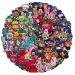 100 Pack Anime Crock Shoe Charms Bulk Pins for Boys Girls, Random Cute Cartoon Cool Toddler Charms for Kids,Decoration Accessories for Bracelet Wristband Cranberry