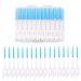 Fantason 40 pieces tooth flap Picks interdental brushes flow -in sticks in blue with storage box for toothpick toothed tooth cleaner interdental silk sticks toothpick cleaning tool (blue)