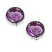 (Purple Butterfly) Round Pill Box 3 Compartment Pill Box Mini Decorative Pocket Purse Portable Travel Medicine Tablet Vitamin Holder Organizer Pill Case
