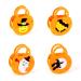 Christol Candy Bag 4Pcs Handles Storage Protable Handheld Buckets Party Holder Favor Snack Halloween Treats Candy Pouches Goodies Bag Orange