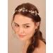 Deniferymakeup Gold Bridal Hair Vine Crystal and Rhinestones Headband Pearl Hair Vine Pearl Wedding Hair Accessory for Women and Girls - Buy Online on GoSupps.com