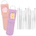 Ear Pick Kit 2 Sets of Earwax Removal Kit Stainless Steel Ear Spoon Earwax Picker with Storage Bags Earwax Remover Cute Cleaning Tools Small Ear Brushes Ear Massage Supplies