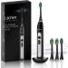Area electric toothbrush sound toothbrush with 4 plug-in brushes and timers 3 modes & 3 vibration strengths with travel bag B-black