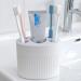 Papaba Multi-Purpose Makeup Brush & Toothpaste Organizer | Stylish Grid Design Bathroom Holder - White - Buy Online on GoSupps.com