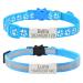 Senristar personalized 2 pack of reflective cat collar custom breakaway cat collars with name shield and bell anti-loss name tag cat collar for girls & boys neck: 20-28 cm light blue