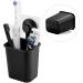 Linkida Black Toothbrush Holder with Suction Cup - Wall-Mounted Organizer for Bathroom Shower Razors & Electric Toothbrushes - Buy Online on GoSupps.com