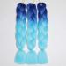 Showjarlly Kanecalon Hair Extensions - Ombre Jumbo Braid 24 - Sapphire Blue/Sky Blue Braids for Stylish Looks | International Shipping Available - Buy Online on GoSupps.com