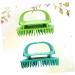 Plafope 2-in-1 Hair Shampoo Brush & Massager - Green Hair Scalp Cleaner for Miniatures & Dolls House | Adult Size 11x6cm - Buy Online on GoSupps.com
