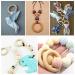 Organic Wooden Teething Rings - Set of 10 Smooth Teething Toys | 7cm & 5cm Diameter | Safe & Natural Baby Comfort - Buy Online on GoSupps.com