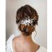 Edary Silver Flower Bridal Hair Comb Pearl & Crystal Hairpiece for Weddings | Elegant Leaf Accessories for Women & Girls - Buy Online on GoSupps.com