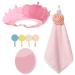 Baby Shower Cap Shower Caps for Kids Crown Hair Washing Shampoo Shield Adjustable Shampoo Cap Visor Hat with Baby Bath Brush and 1 Pcs Hook(Random Colors) for Kids Baby Eyes and Ears Protector
