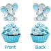 Double Sided Blue Baby Elephant Cupcake Toppers Birthday Party or Baby Shower Food Picks Decor and Party Supplies Set of 24 - Buy Online on GoSupps.com