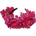 amangul Bohemian Style Flower Shape Headband for Bride Spring Photography Ethnic Style Hair Hoop Wedding Party Bride Hairband(Rose Red) - Buy Online on GoSupps.com