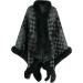 Yihaojia Shawl Wraps for Women Wedding/Casaul Dressy Faux Fur Trim Oversied Open Front Poncho Cape with Sleeve for Winter Green#59 One Size - Buy Online on GoSupps.com