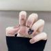 Press on Nails Short Fake Nails 24Pcs Shiny False fingernail with Self-Adhesive Jelly Nail Glue Tabs Press On False Nails