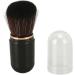 Retractable Makeup Brushes Portable Dense Bristle Small Compact Loose Powder Brush with Cover for Travel (Black) - Buy Online on GoSupps.com