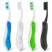 Wllhyf 4-pack travel toothbrush collapsible toothbrush soft drinkable travel size toothbrush (green/blue/white/black)