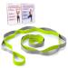 sport2people Stretching Strap for Yoga, Flexibility, Rehabilitation - 2 Free Exercise Ebooks - Get Flexible with 12-Loop Stretch Band for Rehab, Recommended by Physical Therapists and Trainers gray-dark green
