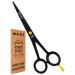 NARZ Professional Hairdressing Scissors for Barbers & Hairdressers 6" Stainless Steel Hair Cutting Scissors for Men & Women (Black) (Royal Black)