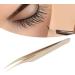 Buy Pearl Golden Stainless Steel Eyelash Tweezers Curved Lash Extension Tweezers for Precision Application - Buy Online on GoSupps.com