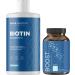 Biotin Vitamins and Shampoo for Thinning Hair - Sulfate Free Volumizing Shampoo with Tea Tree and Rosemary Essential Oils for Fine Thin Hair Care Plus Regrowth Biotin Vitamins for Hair Skin and Nails