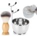 Men's beard-rasier set professional stainless steel-soap peel + razor frame stand + hair-rasuring brush mustache mustache razor razor razor kit razor cleaning tool-best gift for friend