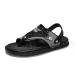 Summer Foot Correction Slippers Mens Indoor and Outdoor Beach Flip Flop Casual Thong Leather Slip On Two Uses Athletic Slipper Soft 7.5 Black