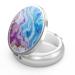 Pill dose with 3 compartments portable pill box for bags or wallet pill box decorative metal medicine vitamin organizer unique gift (modern blue art marble) 55-moder Blue Art Marble 1 Piece