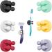Tecbull Funny Hooks toothbrush holder razor holder shower razor bracket without drilling toothbrush bracket Self-adhesive clamping holder for toothbrushes (6x colored+6x replacement adhesive pad) 6x 6-color/colorful