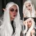 White Long Curly Wig for Women Wavy Synthetic Fiber Cosplay & Daily Wear - Buy Online on GoSupps.com