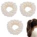 FAFAHOUSE 3 Pcs Pearl Hair Bands for Women Girls  Pearl Bead Elastic Band Pearl Hair Elastic Pearl Hair Bands for Women Ponytail Holder