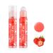 Fujiuia Clear Lip Gloss Natural Fresh Fruit-Flavored Lip Glaze Transparent Long Lasting Moisturizing Glossy Roll-on Lip Oil Lipstick J04-Strawberry 0.10 Fl Oz (Pack of 1)