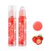 WGUST Hydrating Lip Glow Oil Long Lasting Nourishing Fruit Extract Transparent Plumping Lip Gloss Roll-on Lip Oil Tinted for Lip Care and Dry Lips Non-sticky Primer Lip Tint 04# Strawberry 0.10 Fl Oz (Pack of 1)