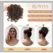 RUWISS Messy Bun Short Curly Drawstring Ponytail Extension - Ash Brown Synthetic Hair Piece for Women - Buy Online on GoSupps.com