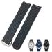 IoTup watch bracelet made of rubber with curved end suitable for Omega Seamaster 300 AT150 Aqua Terra 8900 Speedmaster silicone wrap bracelet 19 mm 20 mm