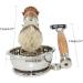 Luxury HRTC Men's Shaving Brush Stand & 3-Layer Razor Blade Kit with Natural Stone Handles - Silver 13x15cm - Buy Online on GoSupps.com