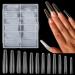 Nonmol 240PCS Extra Long Full Cover Nail Tips - XXL Clear Coffin Nails Long Ballerina Acrylic Fake Nail with Box for Nail Salons and DIY Nail Art  12 Sizes (240 Clear Ballerina) 240 Count (Pack of 1)